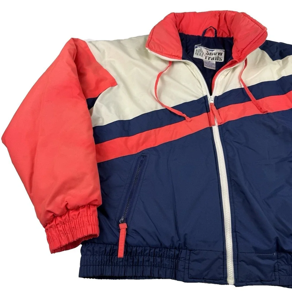 Vintage Ski Jacket Coat Puffer Men's Size Medium Y2K 90s‎ Snow Trails Outdoor